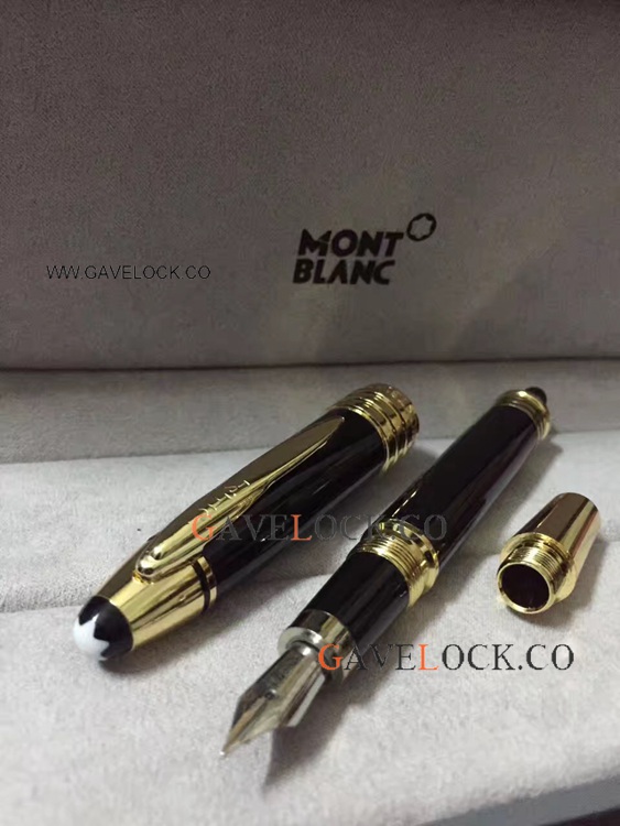 John F Kennedy Montblanc Replica Fountain Pen Black&Gold